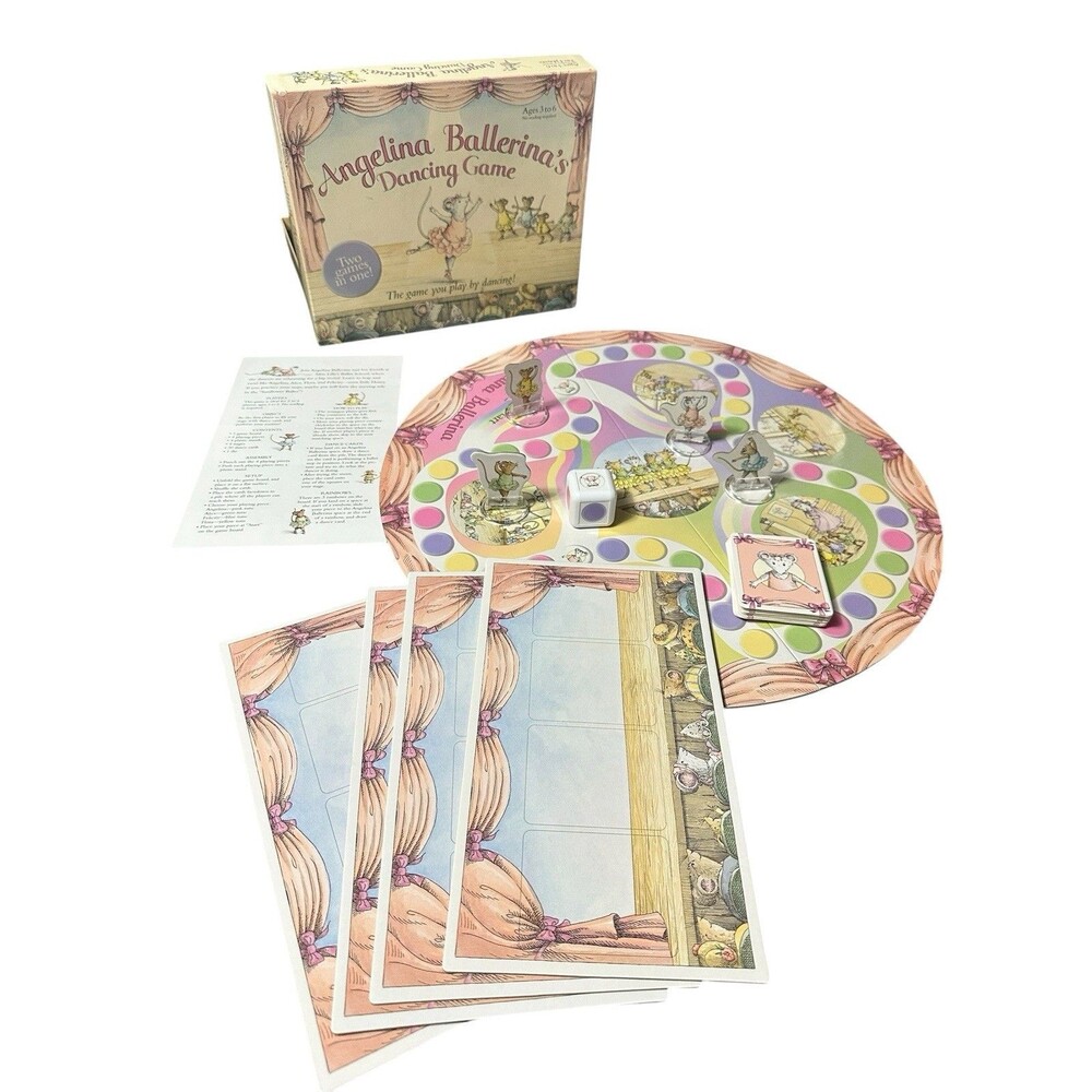 Angelina Ballerina's Dancing Cards Dice Game Missing One Card.